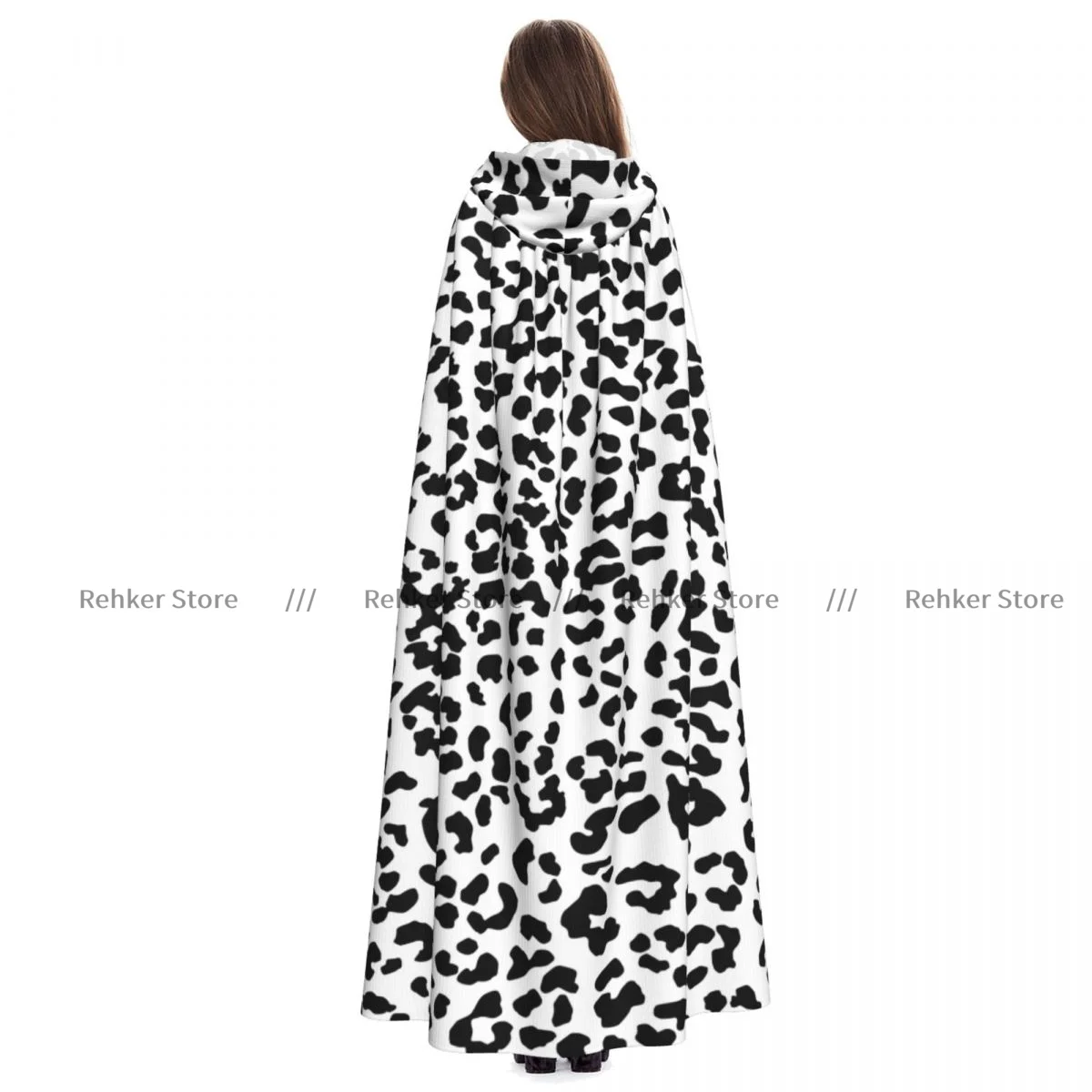 Черно-белая накидка ведьмы с леопардовым рисунком костюм для косплея на Хэллоуин