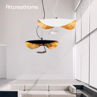 arturesthome modern led pendant lights for living room dining rome home decor gold texture luxury hanging lamp 19 7 inch