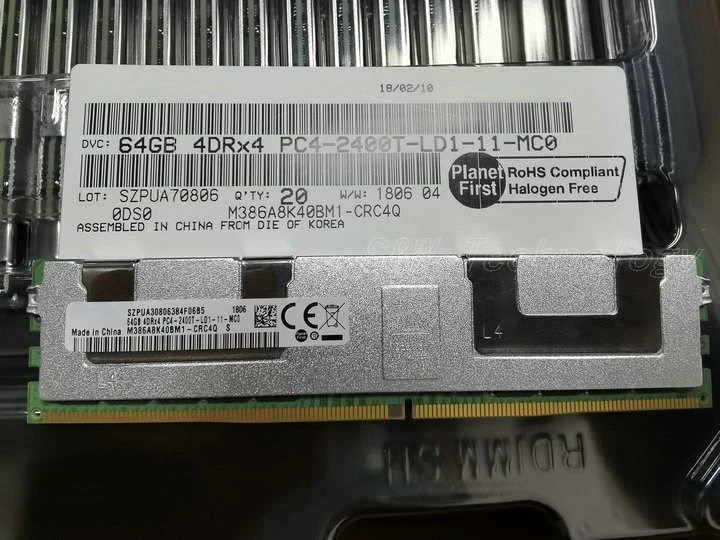 

Серверная Память RAM 64GB 4DRX4 PC4-2400T-L 64GB DDR4 2400T LRDIMM