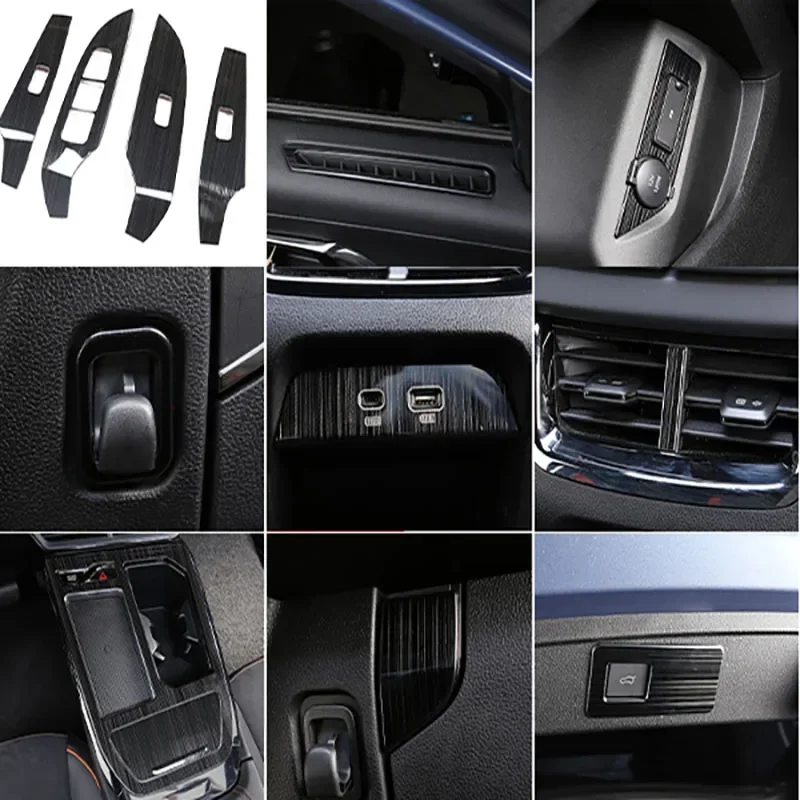Фото Черный для Haval F7 2024 2025, стеклянная панель переключателя, центральная накладка шестерни управления XY №2
