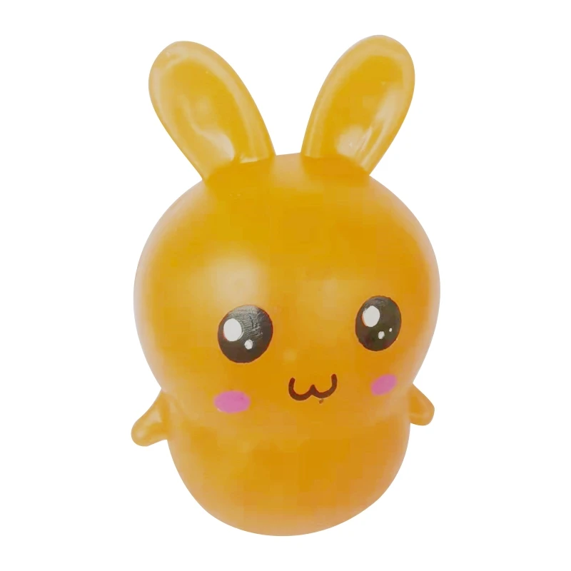 

Q9QB Vent Toy Squishy Bunny Grape Ball Decompression Toy Squeeze Fidget for Autism Therapy with Beads Boys Girls Easter Gift
