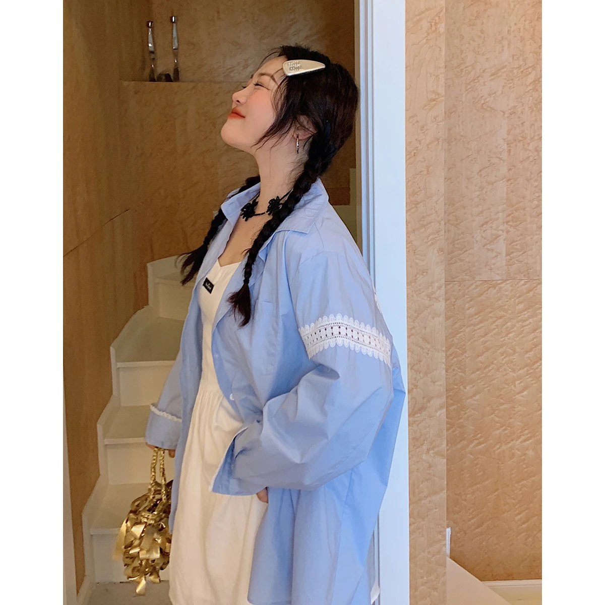 Кружевная рубашка Jinda в стиле пэчворк женская осенняя одежда с длинным рукавом