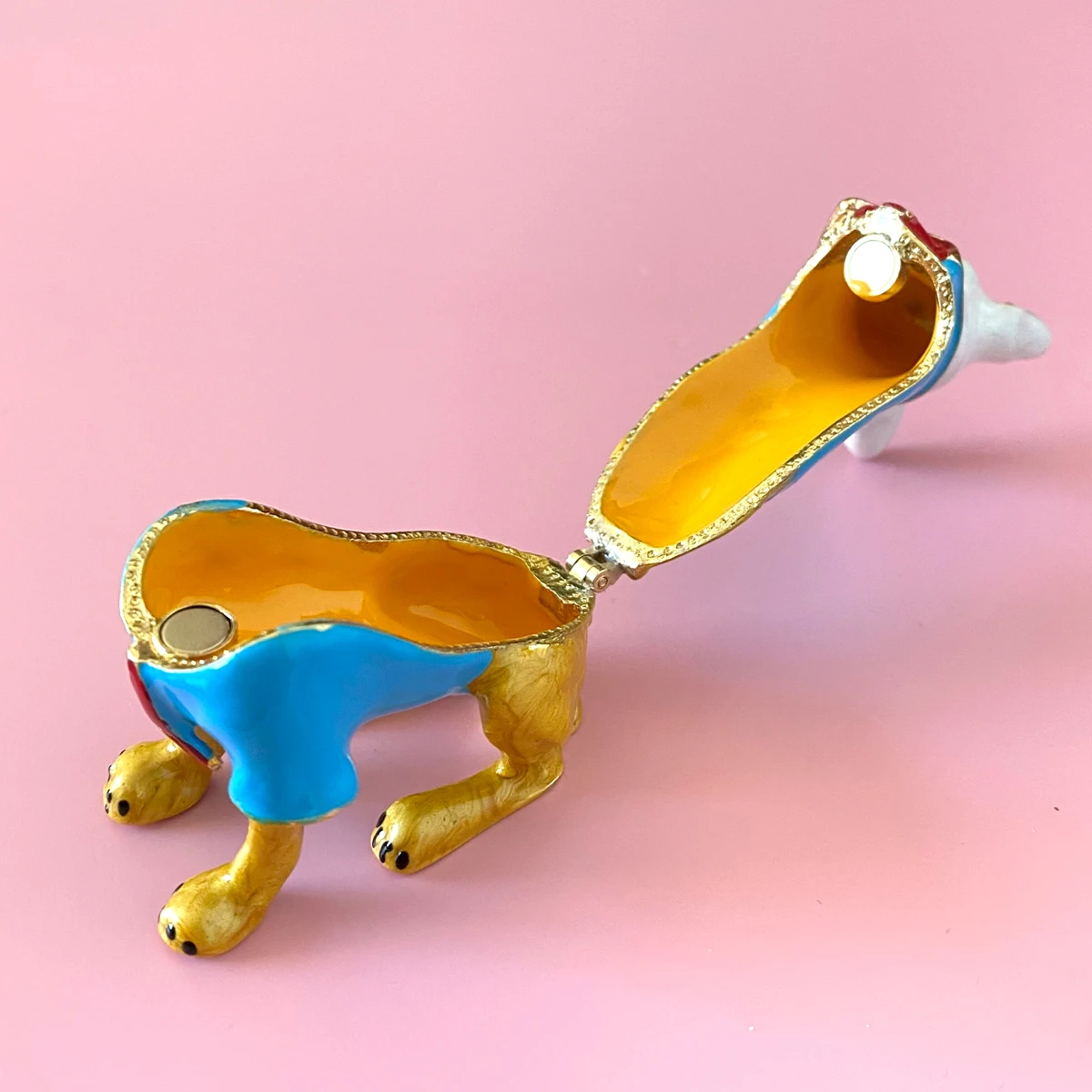 Металлическая верная собака статуэтка инкрустированная Ювелирная шкатулка