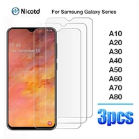 3pcs tempered glass for samsung a10 a20 a30 a40 a50 a60 a70 a80 protective glass screen protector on galaxy a 10 20 30 40 50 60
