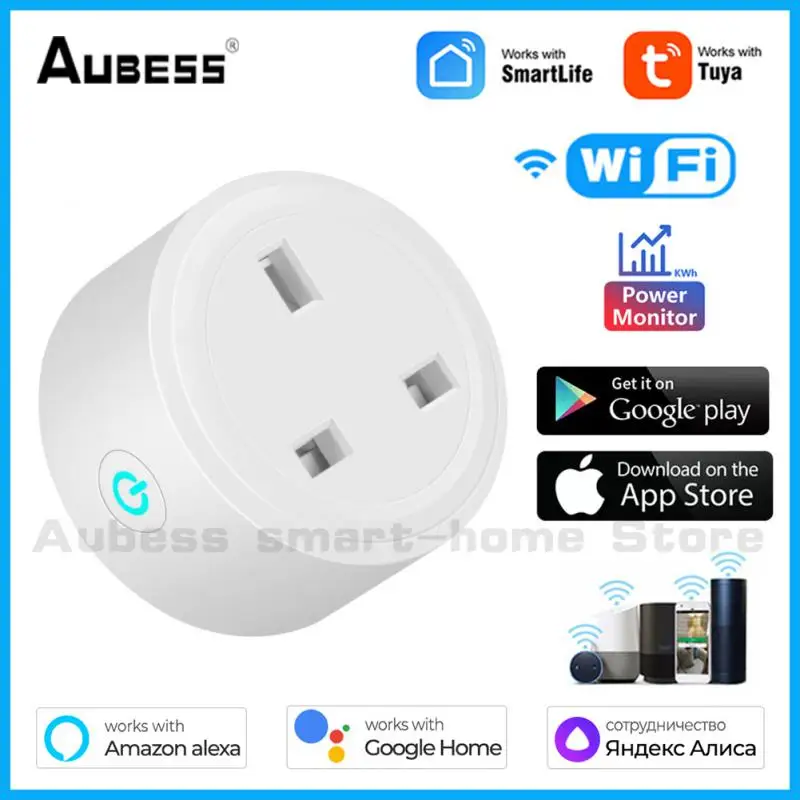 

20A WIFI Smart Power Socket Mobile APP Bluetooth-compatible Wireless Remote Socket Smart Timer Plug Home Fire Retardant UK Plug