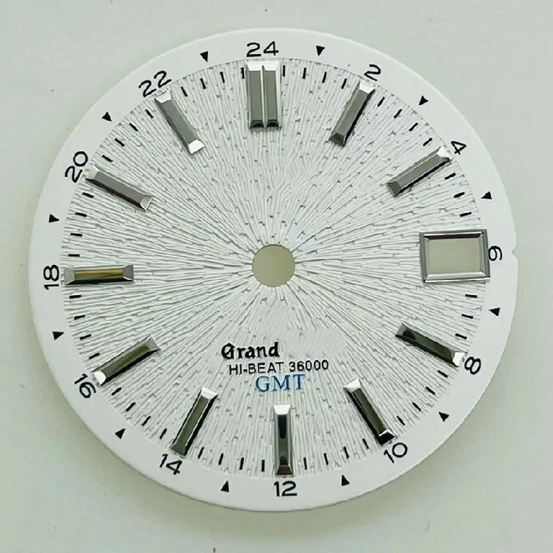 28.5mm dial watch accessory white black blue four vintage mechanical watch Spikes nail dial for GMT NH34 movementt