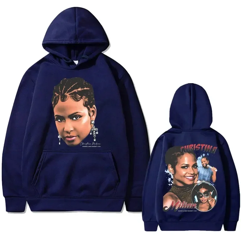Винтажная Толстовка Унисекс В Стиле Хип-хоп С Капюшоном Christina Milian Рэпера