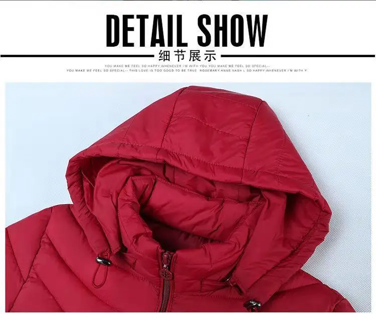 Women Jacket Parka Ultra-light Thin Down Cotton Coat 2022 Autumn Winter Slim Zipper Hooded Warm Women's Outerwear Clothing