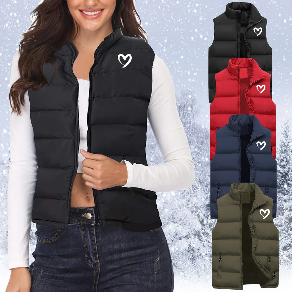 

Женский модный универсальный укороченный жилет, женский жилет на молнии с воротником-стойкой, женская зимняя повседневная верхняя одежда с...