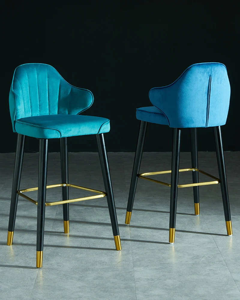

Bar Chair Luxury Modern Nordic Personality High Chair Fashion Bar Chair Simple Home Solid Wood Armchair