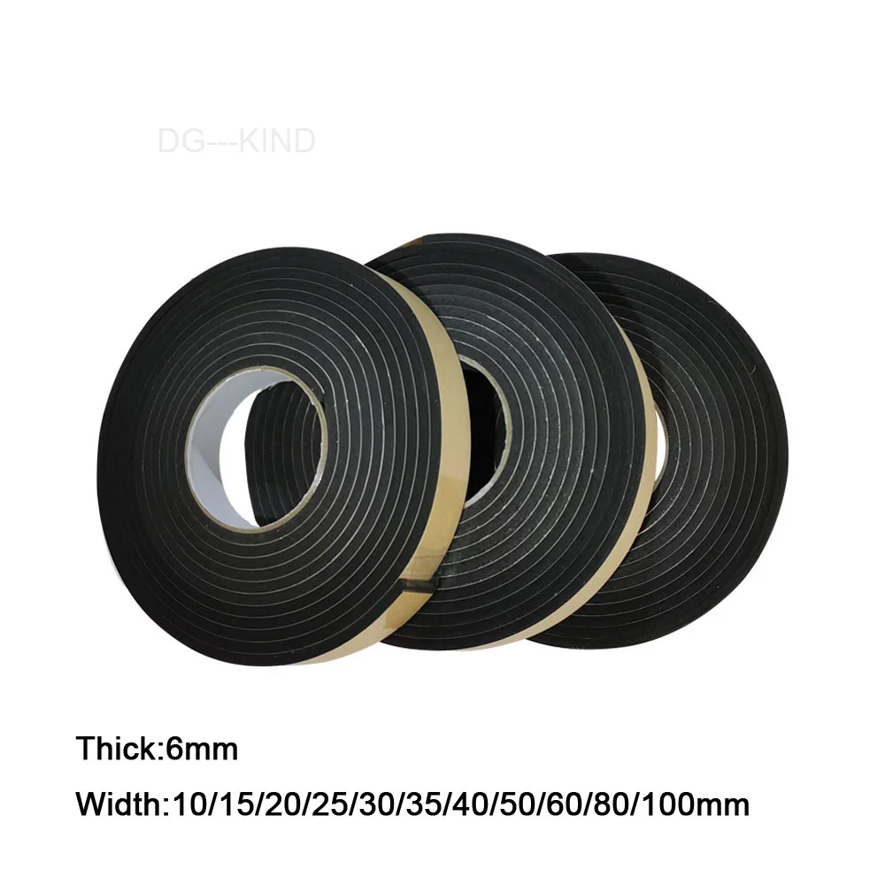 

Self-adhesive sponge sealing strip, 5m rubber, width 10-100mm thick, 6mm eva, black foam, anti-collision sealing