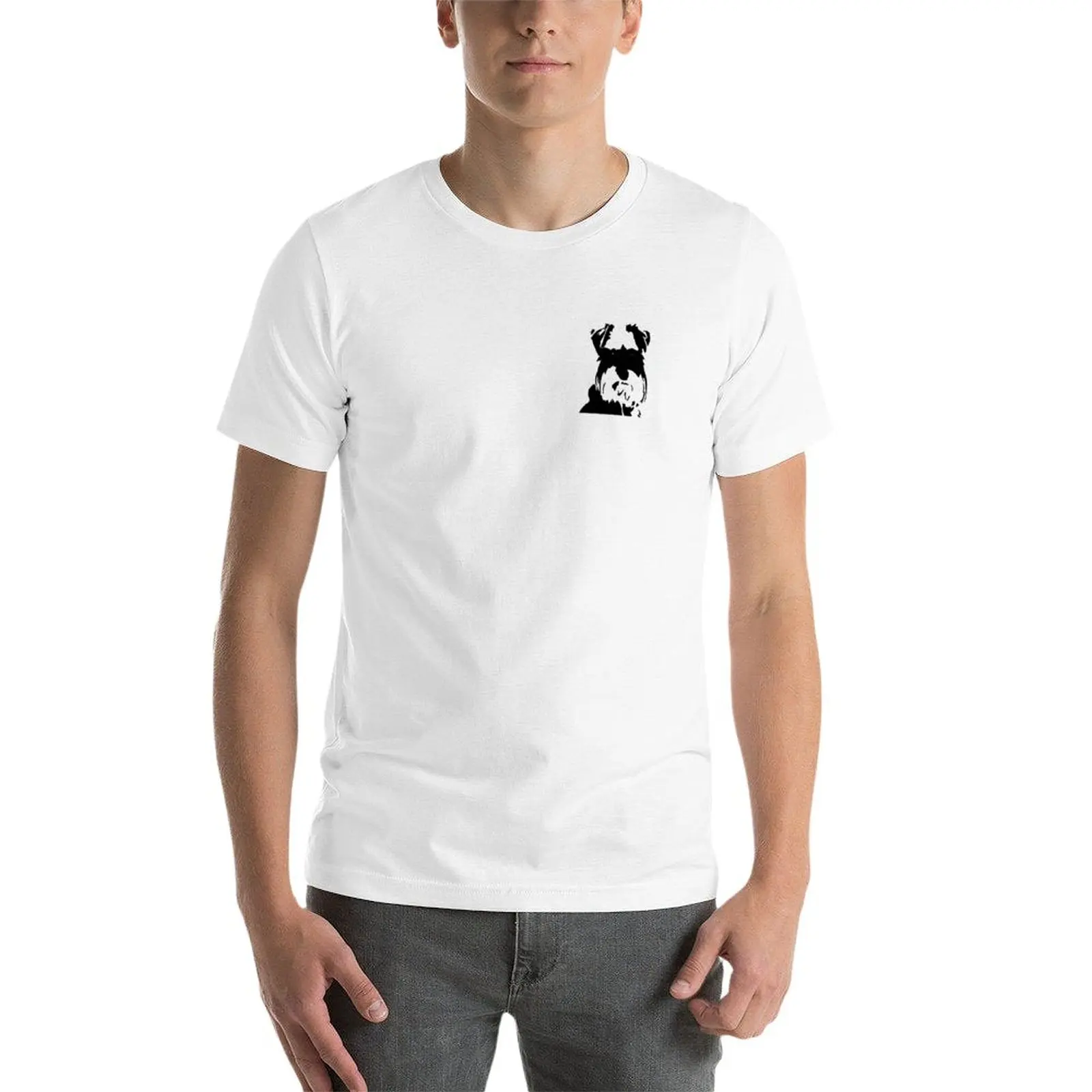 Новая миниатюрная Минималистичная футболка с собакой шнауцера футболки для