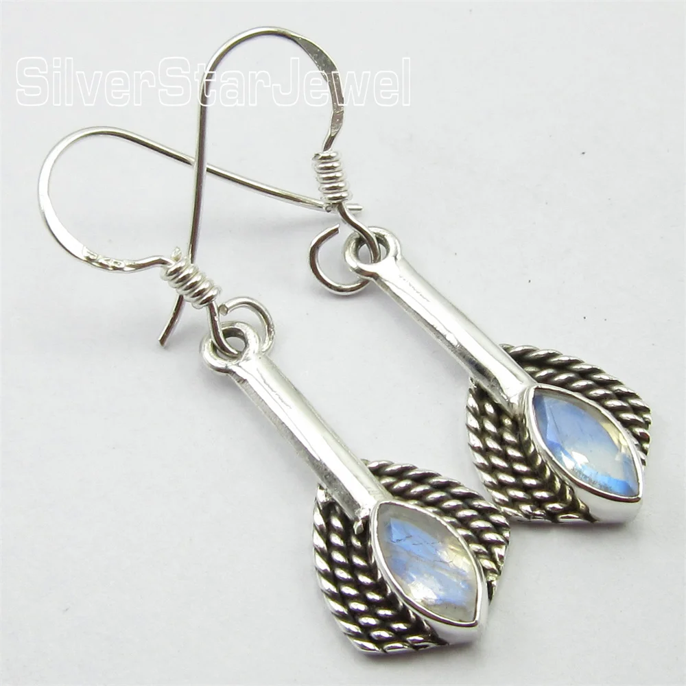 

Many Color Semi-precious Stone Shining Classic Earrings 1.4"