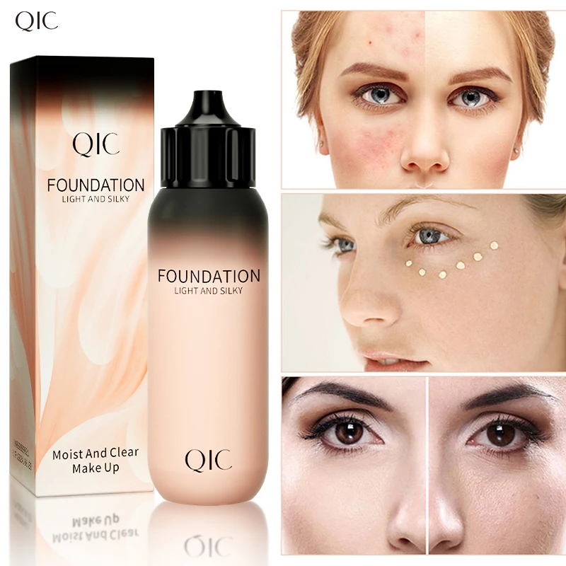 

2 Colors Silky Liquid Foundation Oil Control Light Moisturizing Cover Dark Circles Concealer BB Cream Facial Makeup Cosmetics