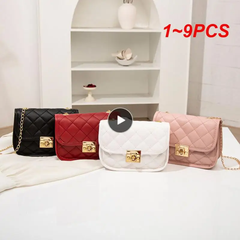 

1~9PCS New Fashion Female Shoulder Bag Rhombus Embroidered Solid Color Chain Women's Shoulder Crossbody Casual Trendy Phone Bag