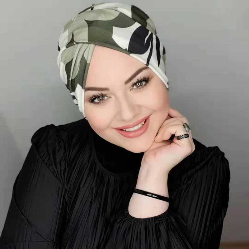 Фото тюрбан женский мусульманский исламские товары Abayas Рамадан исламский модный шифоновый женский хиджаб шарф мгновенная Роскошная вискоза сд... №3