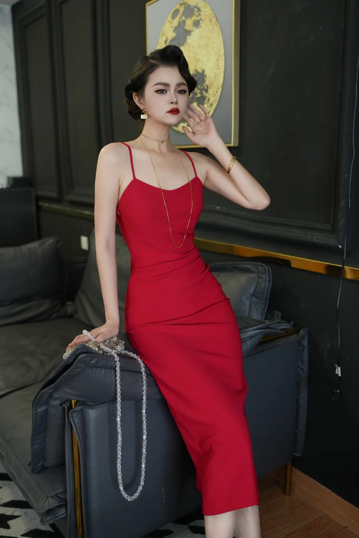 

2023 spring and summer women's clothing fashion new Suspender Dress 0511