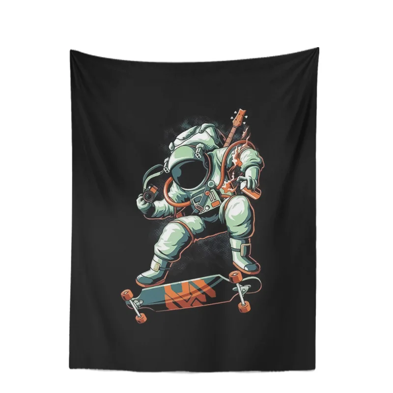 

Tapestry Ladder Rest Moon Stars Meteor Black Hole Bedroom Decoration Kids Gifts Novel Astronaut Pattern Flannel Throw Blanket