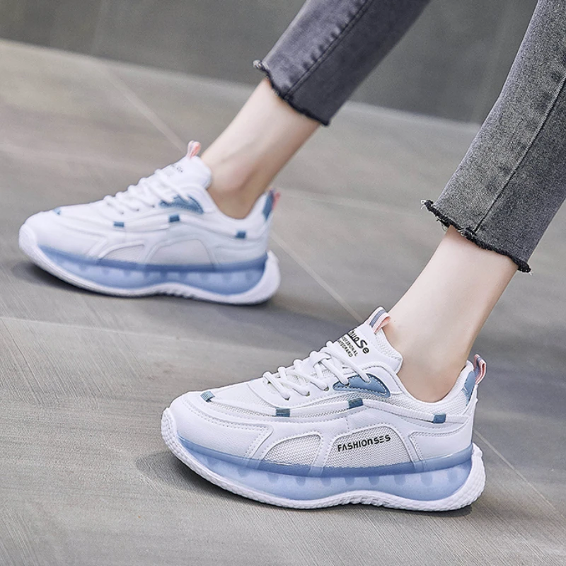 

2022 Spring Autumn New Women Sneakers Girl Fashion Patchwork Lace-up Casual Sport Shoes Breathable Air Mesh Shoes for Women