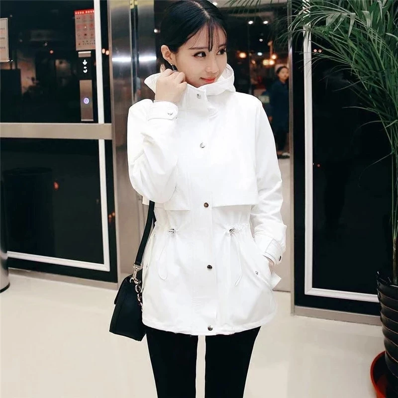 Новинка 2023 Женская ветровка модная весенне-осенняя Повседневная белая куртка