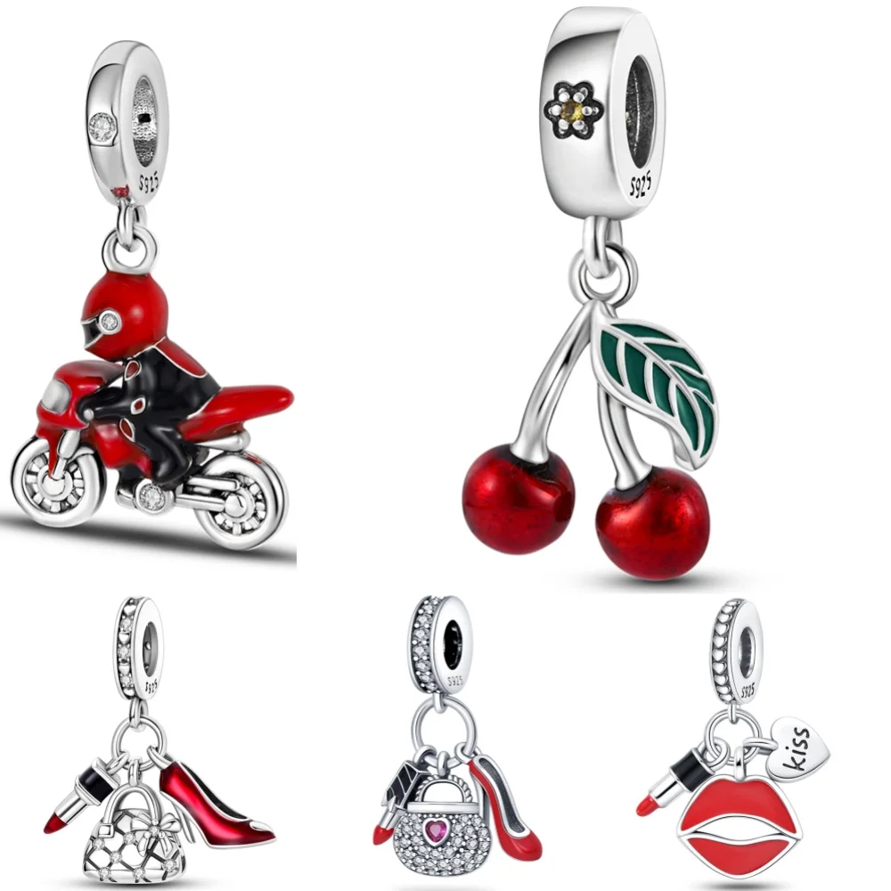 Подвеска-Шарм вишня из серебра 925 пробы для браслета Pandora S925