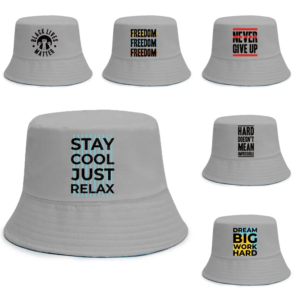 Новая двусторонняя шляпа для рыбалки шляпы-ведра мальчиков и девочек серия слов