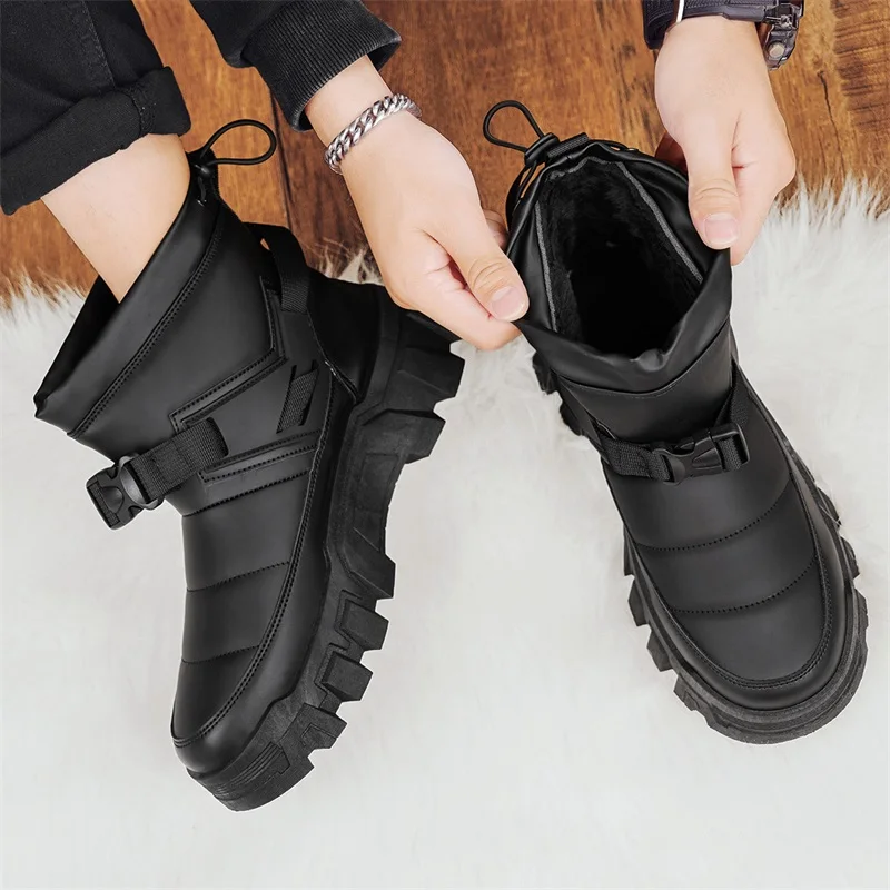 2024 новые зимние утолщенные бархатные теплые износостойкие хлопковые ботинки с