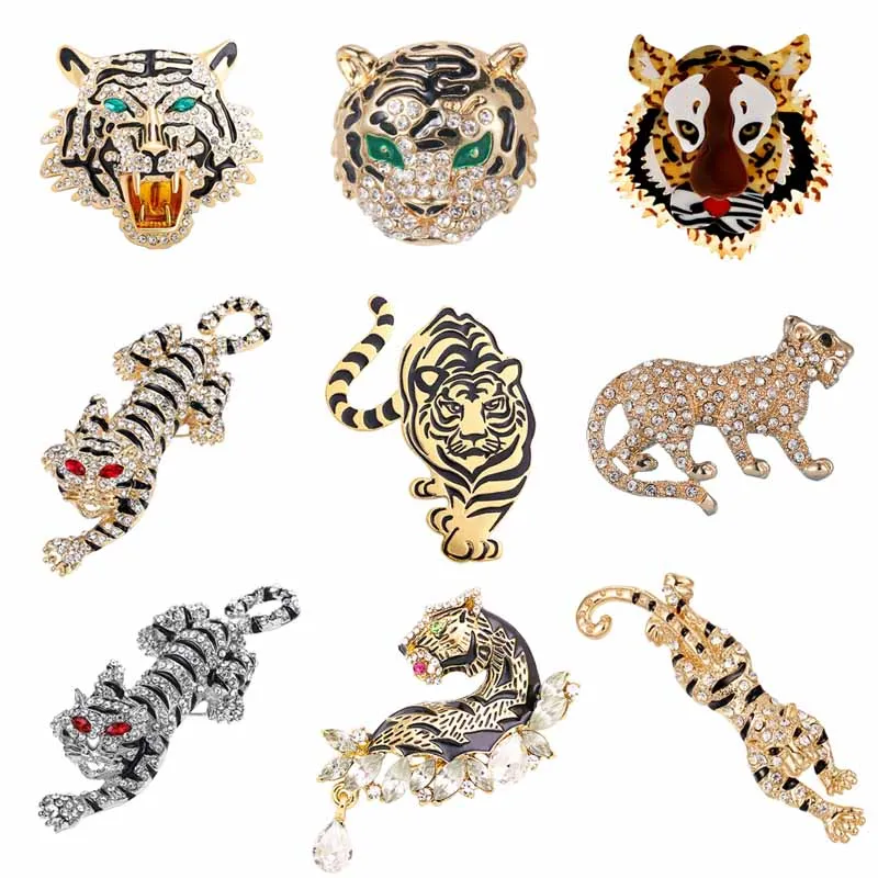 Модные ретро брошь с тигром зодиака тигра памятные ювелирные изделия Стразы из сплава украшение унисекс корсаж ювелирные изделия