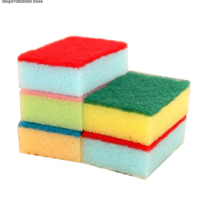 

Colorful Cleaning And Decontamination Double Sided Washing Dishes Sponge Kitchen Scrubber Household Cleaning Appliances