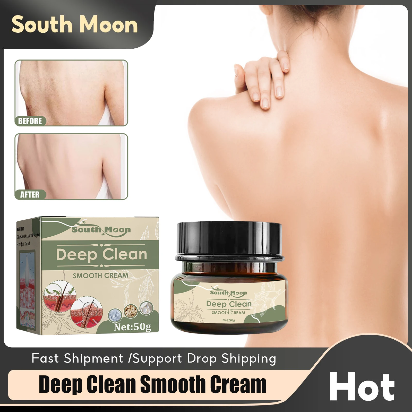 

Whitening Body Cream Deep Cleaning Smooth Moisturizer Exfoliator Remove Armpit Melanin Lightening Skin Lotion Bleaching Milk 50g