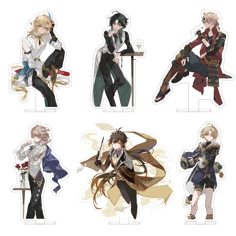 Albedo Kaveh Zhongli стоячий аниме брелок Юань Шен для ключей женская модная фигурка