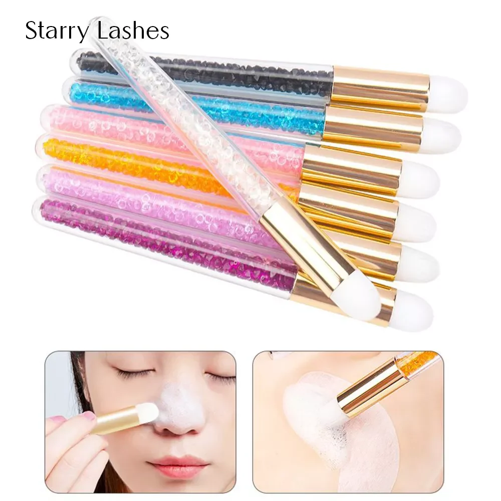 

NEW2023 10pcs Crystal Eyelash Cleaning Brush Nose Brush Applicator Lash Shampoo Make Up Soft Brushes Beauty Washing Bottle Tools