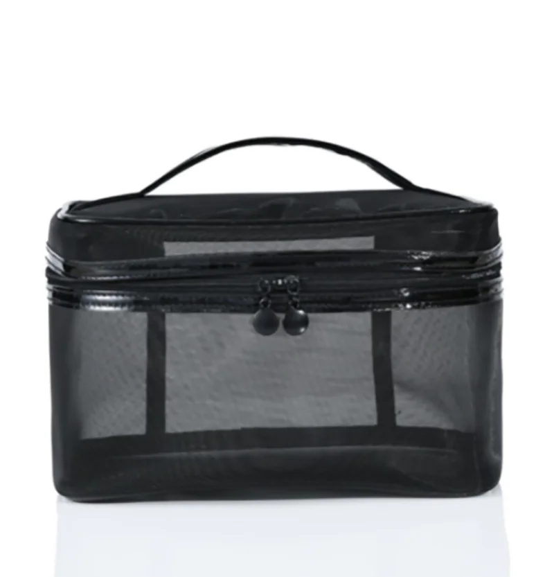 

1PCS Women Men Necessary Portable Cosmetic Bag Transparent Travel Organizer Fashion Large Black Toiletry Makeup Pouch