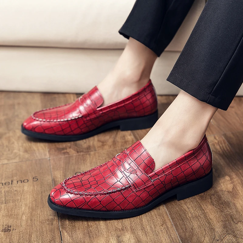 

Мужские кожаные повседневные туфли, слипоны, строгие туфли, мужские строгие туфли, удобные роскошные брендовые бриллианты, большой размер 48