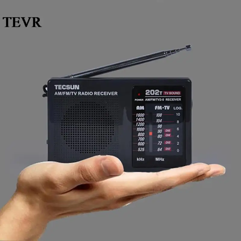 

R-202T radio high sensitivity FM microwave TV sound radio mini pocket FM / AM radio 180 degree rotating antenna receiving radio