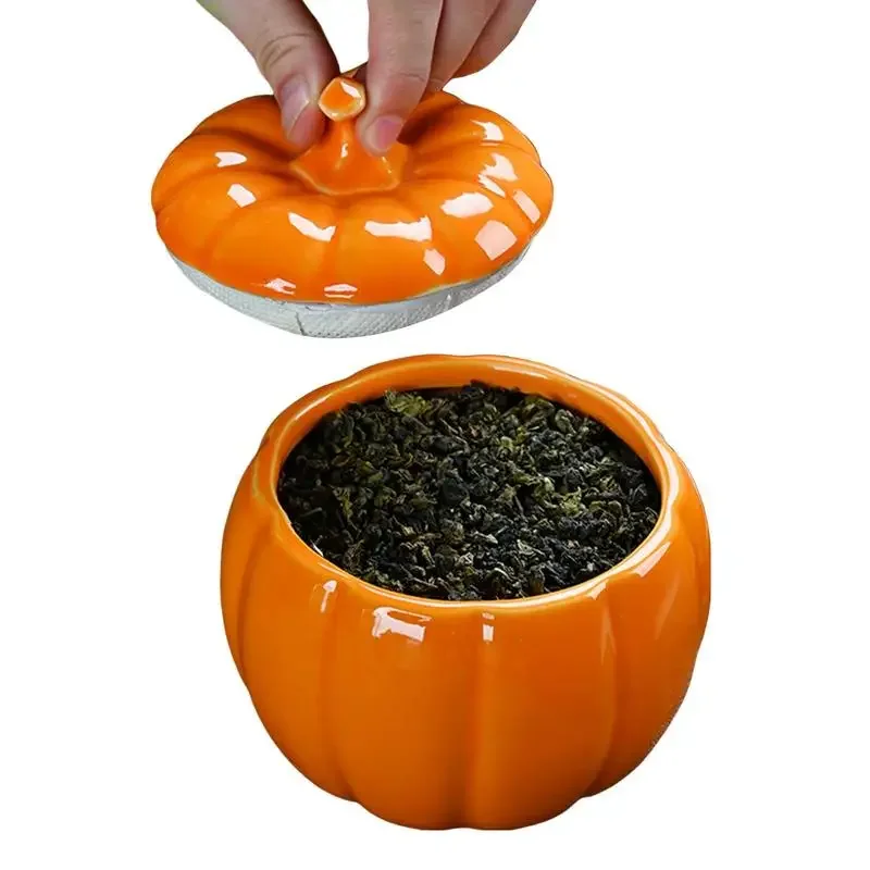 Бытовая креативная банка для тыквы и специй керамическая свечей кухонная