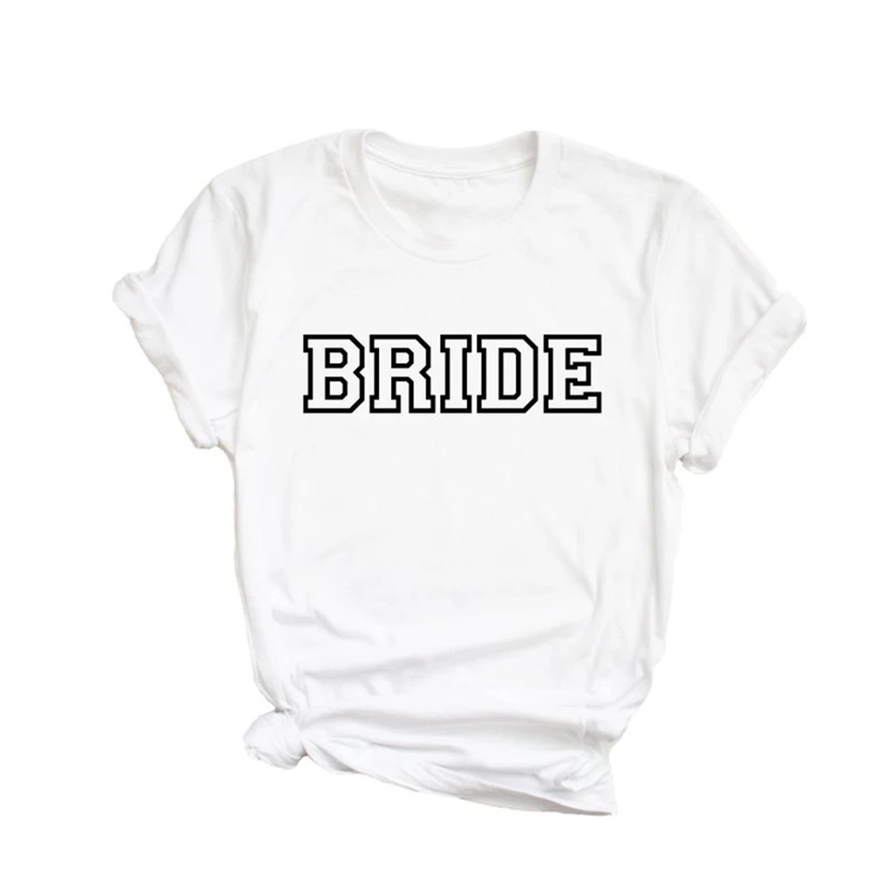 

Bride Squad Bachelorette Female Tshirt Fashion Bachelorette Party Tshirt O Neck Cat Clothing Graphic Tees Women Tee