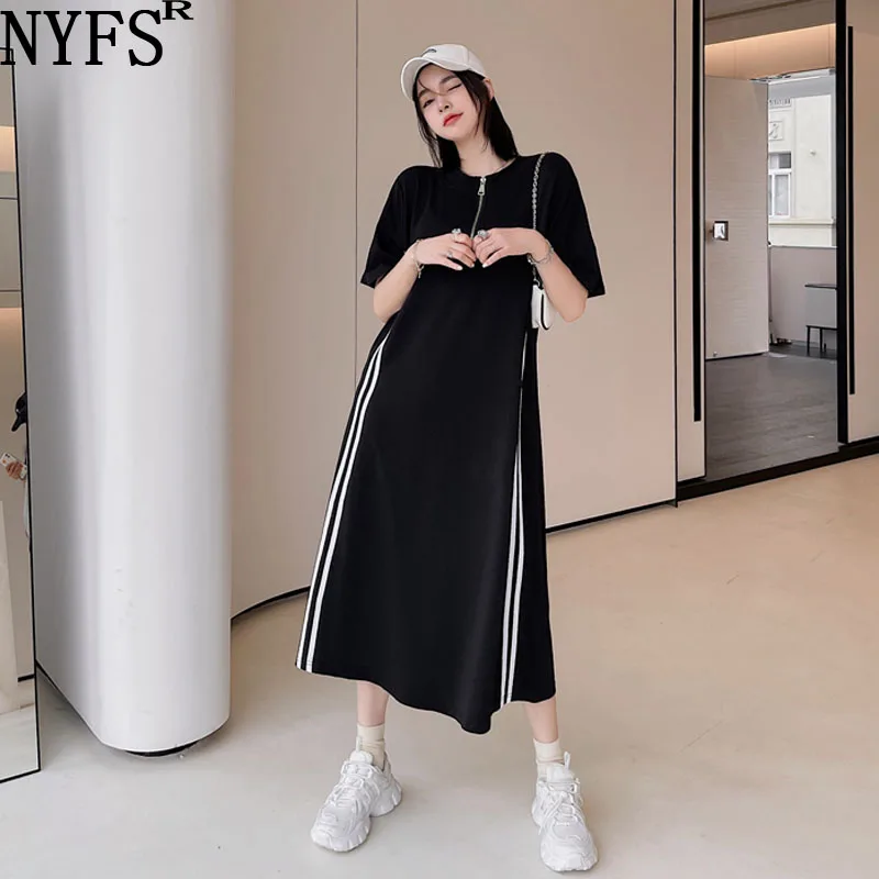 Женское свободное флисовое платье NYFS длинное большого размера в Корейском стиле