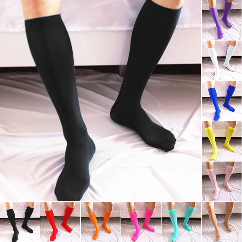 Men Sexy Ultrathin Socks Stockings Soft Stretchy Knee High-Invisible Seamless Tube Socks Dress Socks Gift For Men Exotic Form
