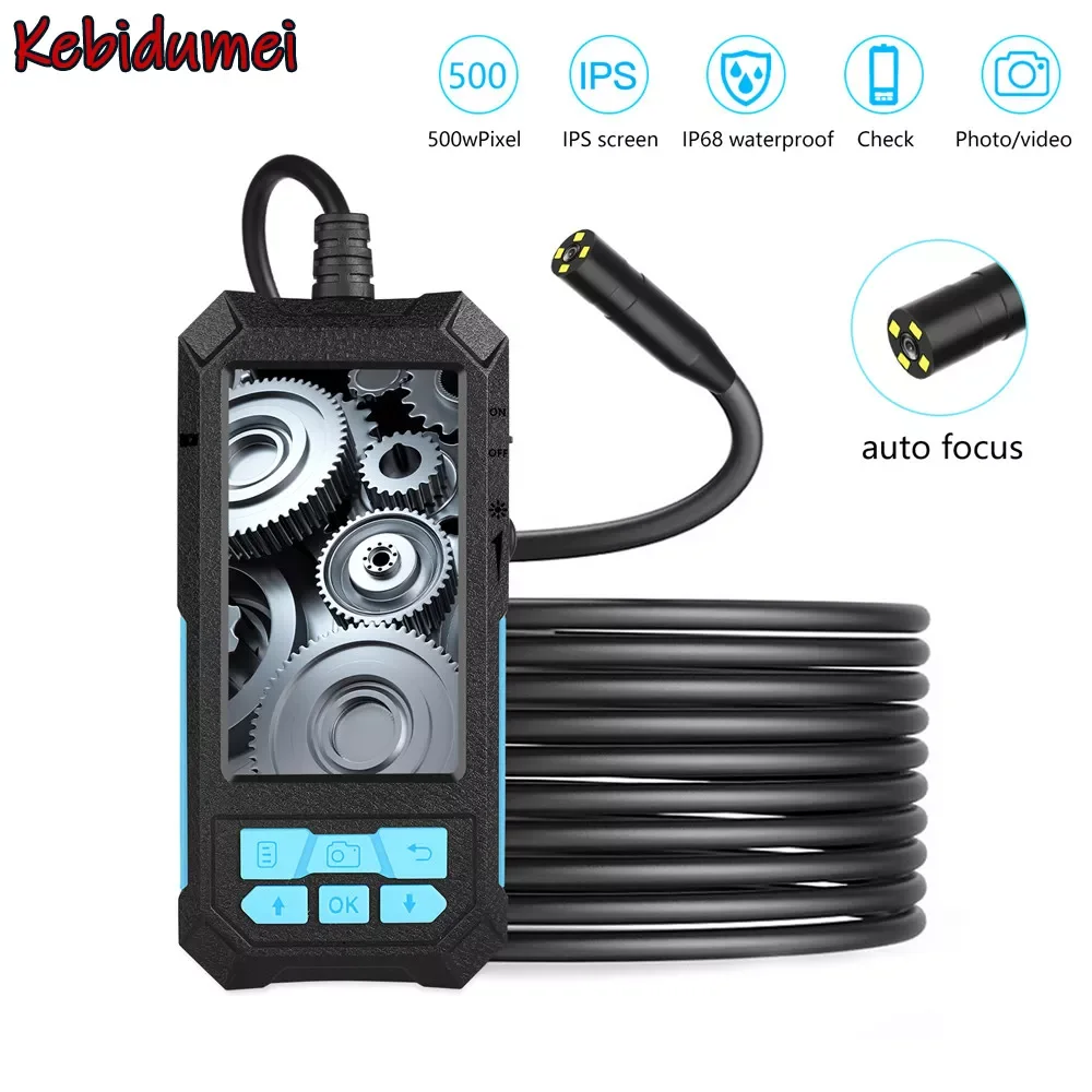 

Kebidumei P90 Hard Wire Auto Focus Endoscope 4.5 Inch IPS Screen Borescope HD1944P 4 LEDs IP68 500W Pixels Waterproof Camera