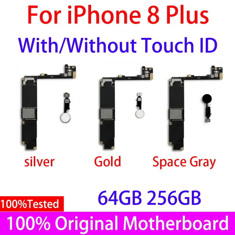 

Original For iPhone 8 Plus 8Plus Logic Board Motherboard With/NO Touch ID 64/256GB Mainboard Support Updated Official Version