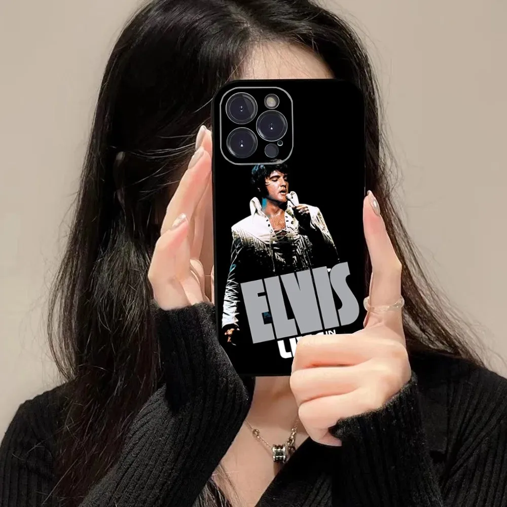 Super cool E-Elvis Presley Phone Case For iPhone 16 15 14 13 12 11 Plus Pro Max XS X XR SE Mini 8 7 Soft Silicone Black Cover