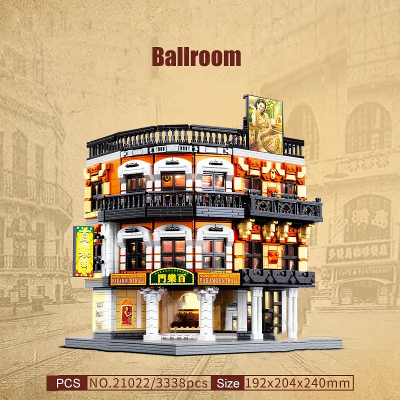 

DIY Ballroom Hotel Building Blocks City Architecture Model Diamond Brick Figure Kit Assembly Toys for Children Christmas Gift