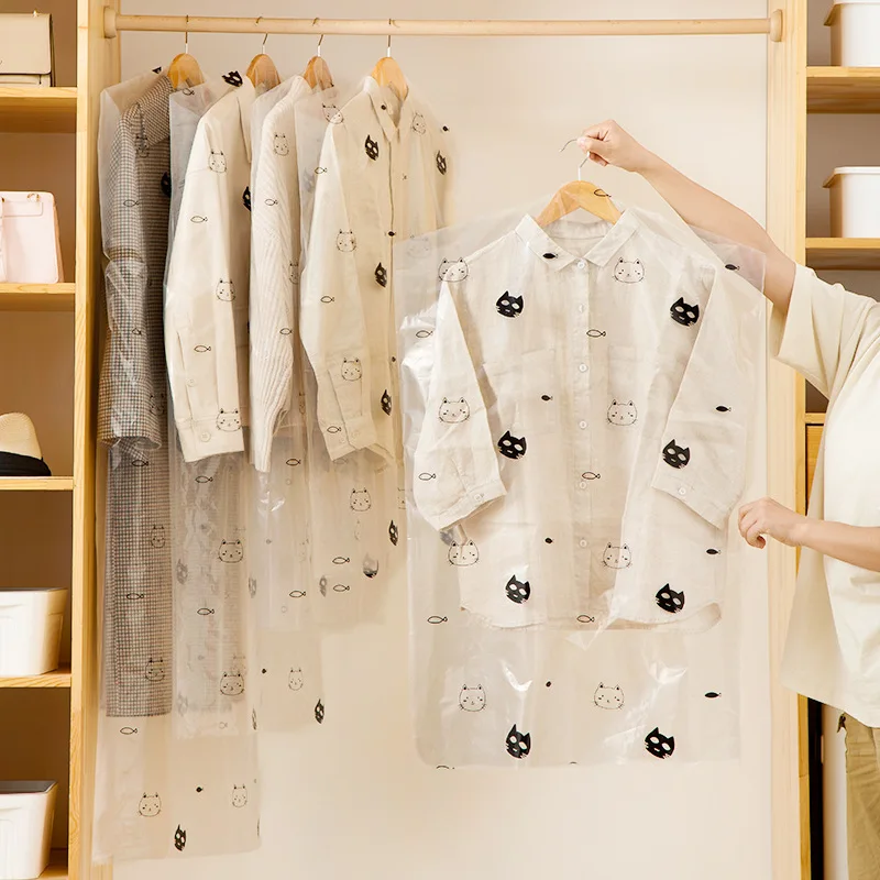 

Прозрачные чехлы для одежды, костюмов, платьев, пальто, пылезащитный чехол, пылезащитные Чехлы, мешки для одежды, 5 шт./компл.