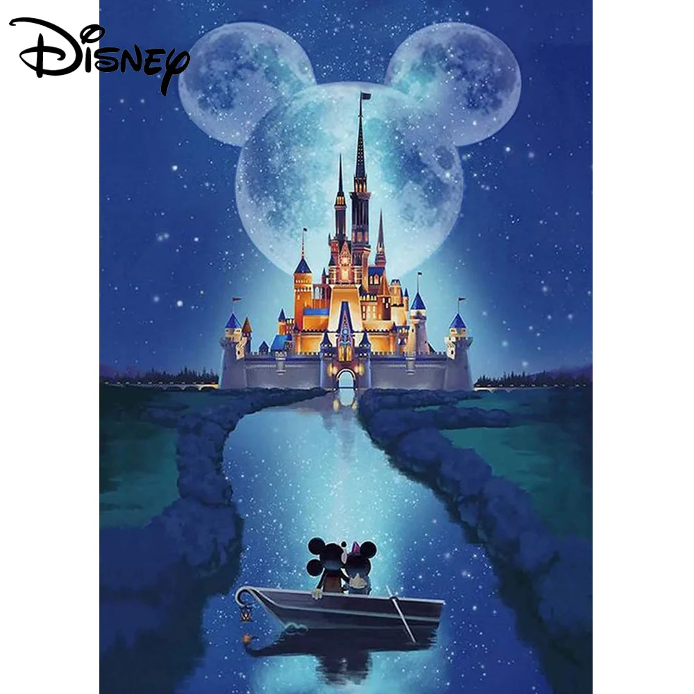 

Disney Full Round 5D Diamond Embroidery Mickey Mouse Castle Diamond Painting Picture Of Rhinestones Mosaic Home Wall Art