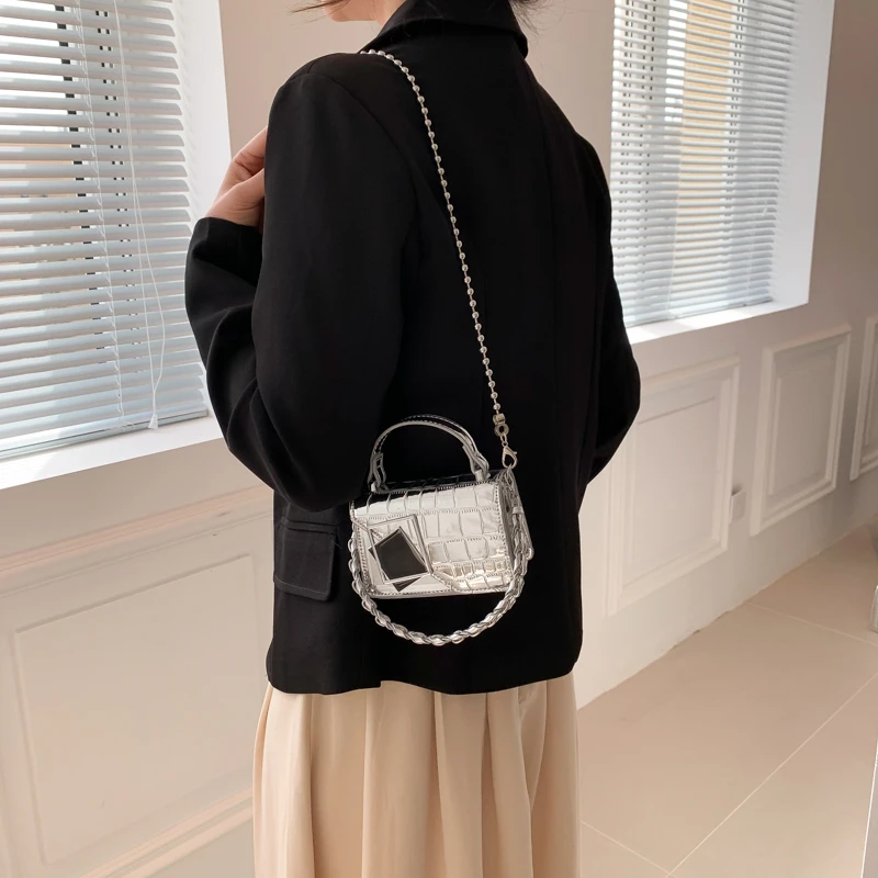 Vintage PU Leather Shoulder Crossbody Bags For Women 2023 Lux Designer Bag With Crocodile Pattern Large Capacity Casual Tote Bag