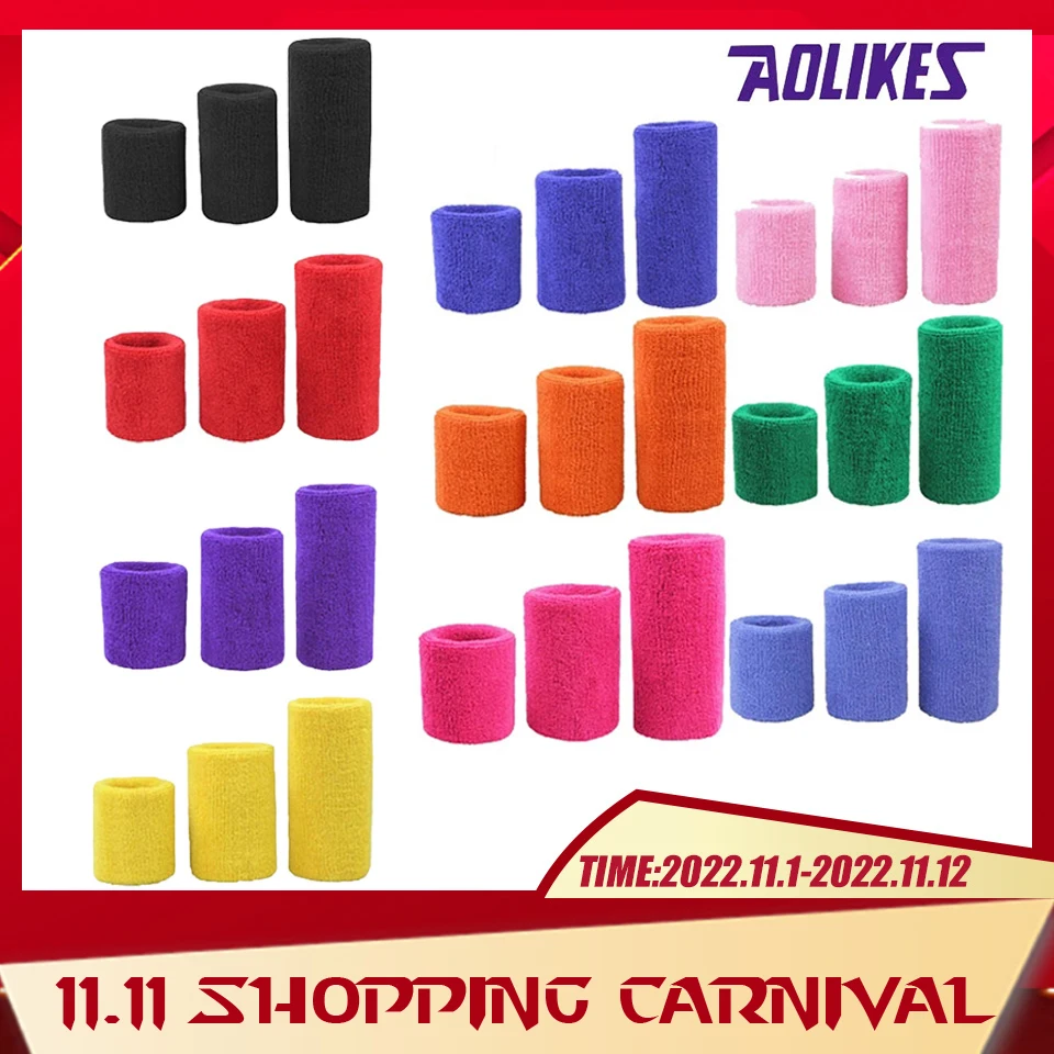 

AOLIKES 1PCS Tower Wristband Tennis/Basketball/Badminton Wrist Support Sports Protector Sweatband 100% Cotton Gym Wrist Guard