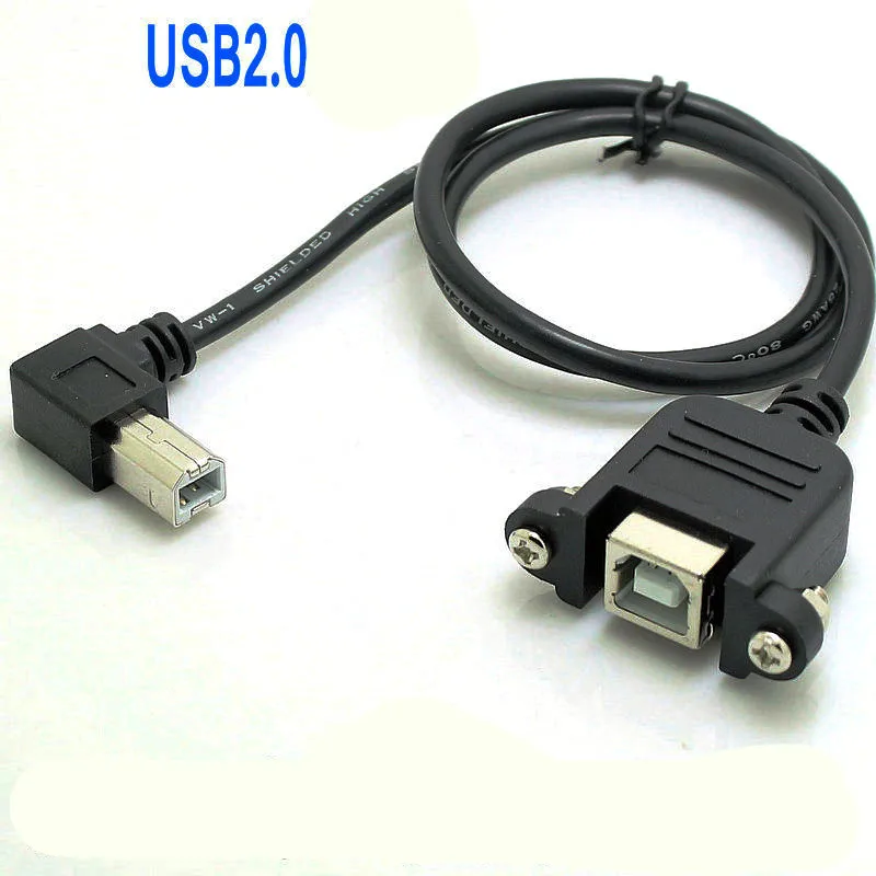 

USB 2.0 B male female 90 degree elbow extension cable USB print cable with ear print extension cable