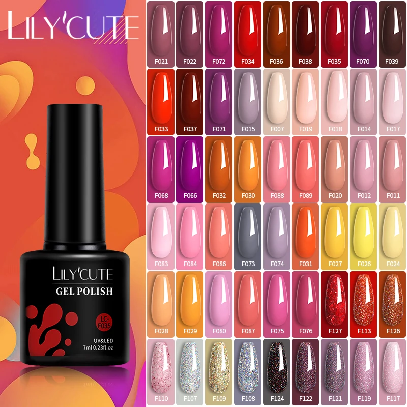 

LILYCUTE 7M Nail Gel Polish Red Colorful For Manicure Semi Permanent Soak Off UV LED Base And Top Coat Nail Art Gel Varnish