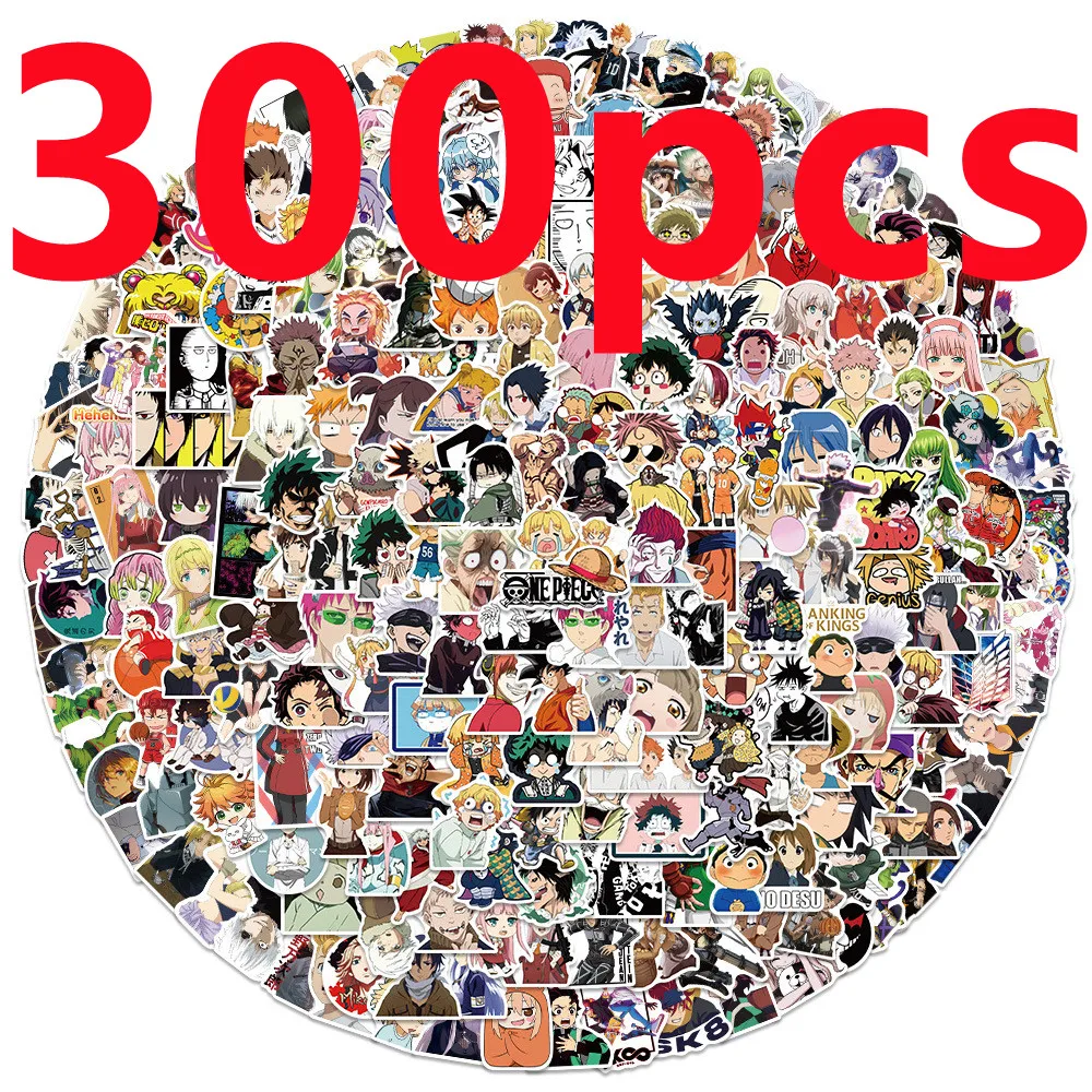 

300 шт./компл. смешанные аниме стикеры s ПВХ водонепроницаемые Мультяшные стикеры «сделай сам» Детская наклейка для ноутбука автомобиля велосипеда игрушки для детей